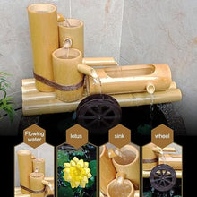 GenSDH Natural Bamboo Water Fountain, Zen Feng Shui Garden Fountain, Circulating Water Ornament for Fish Tank, Waterscape Decoration, for Bird Bath, Pond, Backyard, Garden, 27.6,27.6in(70cm)