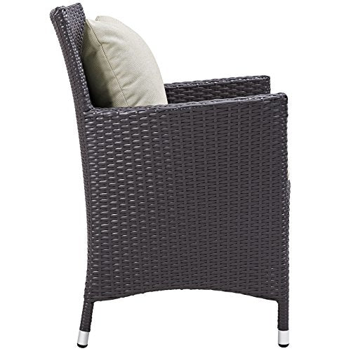 Modway Convene 9-pc Outdoor Patio Dining Set with Washable Cushion Covers Espresso Beige