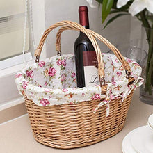 Storage Basket,Wicker Gift Baskets Empty Oval Willow Woven Picnic Cheap Easter Candy Wine with Handle Egg Gathering Wedding