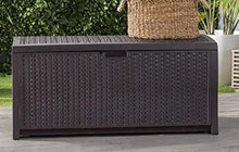International Caravan Barcelona Resin Wicker/Aluminum Storage Bench with Edge Lip