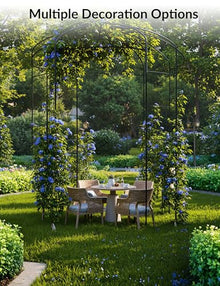 Romantic 8.8FT Black Birdcage Arbor - Metal Wedding Arch & Garden Pergola for Climbing Plants, Outdoor Ceremony Backdrop, Sturdy Patio & Backyard Decor