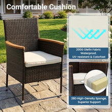 Wisteria Lane Rattan Patio Table and Chairs Set with Acacia Tabletop, Brown