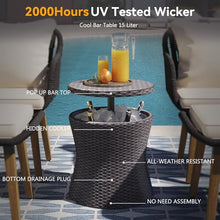 Patio Furniture Set with Small Outdoor Table, Patio Bar Set w/ Sillas para Balcon, Sillas para Patio Exterior, Premium PP Rope Weaving Chairs, 350 lbs Capacity, 5-Piece Set for Backyard (Beige+Black)