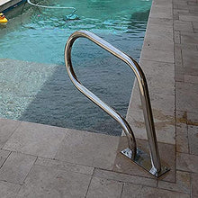 Easy to Install Handrail with Bottom Plate for Inground Pools Entrances Stainless Steel 3-Bend Small Deck Safety Rail (Thickness:1.0mm) ()