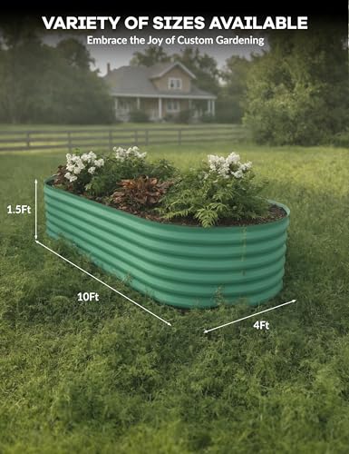 Hipicute 2Pcs 8x4x1.5ft Galvanized Raised Garden Bed Green