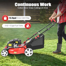 20In 6HP Gas Lawn Mower Self Propelled, 140cc 4-Stroke Gas Push Mower, with 1.6L Fuel Tank, 8 Adjustable Heights, Ideal for Small to Medium Sized Gardens