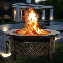 SLGGPJBU Outdoor Fire pit Bonfire Wood Burning Patio Grill Firepit for Outside Grill CharSmokeless Grill with Spark Screen Poker and Fireplace Cover Stove Grill