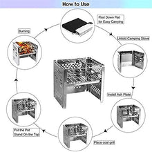 HUSHHAAMPP Outdoor Camping Barbecue Grill Rack Mini Folding Stainless Steel Stove Roaster Charcoal BBQ Oven Set Home Picnic Travel Cookware