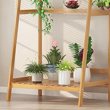 ZOCWJK Plant Stand Plant Stand Indoor Bamboo Plant Trellis Floor Flower Pot Base Rack Potted Plant Display Shelf Round Flower,