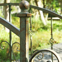 NYZAL 60" Metal Arch Zen Garden Bridge with Safety Siderails, Decorative Footbridge, Delicate Floral Scrollwork for Stream, Fish Pond, Antique, Easy Assembly and Durable