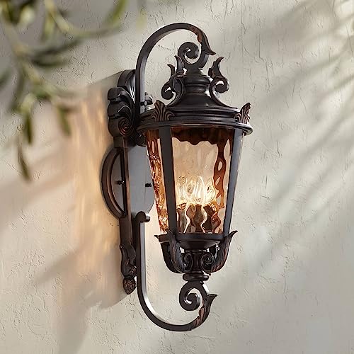 Casa Marseille 31" Large Veranda Bronze Vintage Outdoor Wall Light Fixture