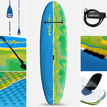 WAVESTORM 8ft Junior Stand Up Paddleboard Blue Yellow Green