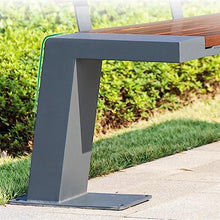 Parking Patio Seat, Outdoor Bench with Backrest, Park Bench with Steel Construction and Thickened Slat Seats, Modern, Durable Leisure Seats for Patio, Garden, Path, Yard, Deck Seating for the A