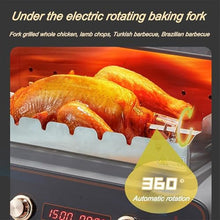 Qiokoith 220v Electric Grill 1500W, 360 Automatic Rotation Barbecue Machine, 6-Level Temperature & Timer, Top Heating, Dishwasher Safe Parts for BBQ Party