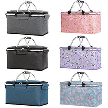 FMOPQ Folding Picnic Pouch Basket Camping Cooler Bag Insulated Bag Outdoor BBQ Travel Camping Fishing Storage Box Organizer Container (Color : B) (F)