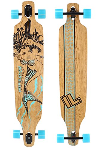Inspiration Longboards Bamboo Composite BIGBOY Longboard Complete Black and Teal