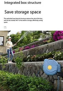 Retractable Garden Hose Reel, 20m Automatic Recycling Hose Cart, Wall-Mounted with 180° Rotating Bracket for Easy Watering and Storage