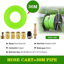 Garden hose reels Hose Reels,Washer Reel, Hose Reel Cart Water Hose Reel Cart Stainless Steel Durable Hose Cart, Wall-Mounted Pipe Storage Rack, Garden Watering Tool, Easy to Install(Hose Cart+30m Pip
