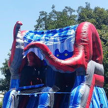 JumpOrange 15’ Ocean Battle Tall Water Slide with Detachable Deep Pool, Big Kids and Adults, Commercial Grade, Outdoor Backyard Water Park, Indoor Use, Summer Fun, Blow Up Inflatable (with Blower)