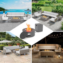 2-Piece 30" Propane Fire Pit Table for Outside Patio with Hidden Tank Table