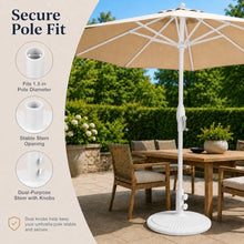 Treasure Garden 50 lb Classic Market Umbrella Base – White Cast Iron – Fits 1.5 Inch Poles