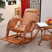 Large Outdoor Rocking Chair, Anti-Tipping Design, Ergonomic Design, Suitable for Living Room Balcony Garden(Brown,132 * 83 * 66cm)