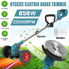 AMYYTL Electric Lawn Mower Cordless Lawn Mower with 224V Li-Ion Batteries and Quick Charger 6 Inch Lightweight and Extendable 850W Max for Lawn Care