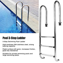 3-Step Stainless Steel Pool Ladder | Entry and Exit System for In-Ground Swimming Pools for Indoor/Outdoor Pool with Non-Slip Ladder Easy Assembly