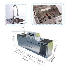 104" 4-Burner Outdoor Kitchen Island Modular BBQ Grill Sivler Propane Gas