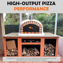 Authentic Pizza Ovens Pizzaioli Traditional Brick Premium Wood-Fired Pizza Oven, Handmade in Portugal, Triple-Insulated, Drop-Down Door, Viewing Window, Thermometer & Baking Dish Included