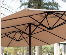 RJYYYDS Patio Umbrella Beach Umbrella 14.9ft Patio Umbrella Double-Sided Outdoor Extra Large Umbrella with Crank and Base for Lawn Backyard Parasol Outdoor Garden Sun Umbrella,B-with Base