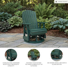 Signature Design by Ashley Adirondack Outdoor Swivel Glider Chair, Green
