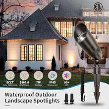 mw 12-Pack Landscape Spot Lights Outdoor, 2700K-5000K Adjustable, 7W 580LM, IP65 Waterproof, CRI 90+, 12V Low Voltage Landscape Lighting for Garden, Yard, Bronze, ETL Listed