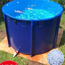 Pool Above Ground, Circular Thickening Pool Large Collapsible with Metal Bracket Children's Pool Fish Tank for Rain Barrel Water Collector, (Color : Blue, Size : 1.2x0.6m)