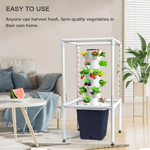 Tower Garden Hydroponics Growing System, 20-30-Plant Indoor Vertical Garden with LED Timing Grow Light, Nursery Germination Kit with Pump and Movable Water Tank (No Seedlings Included) (Color : White