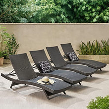 Christopher Knight Home Salem Outdoor Wicker Chaise Lounge Chairs 4-Pcs Set Multibrown