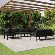 KBHRENP 9 Piece Patio Lounge Set Aluminum Anthracite with Cushions