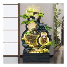 Outdoor Water Fountain Floor Standing Water Fountain, Feng Shui Office Home Decor(White)