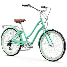 sixthreezero Women's Beach Cruiser Bike Hybrid Bicycle Mint Green w/Brown Seat/Grips