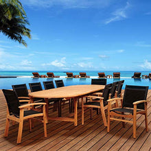 International Home Miami Amazonia Teak 11 Piece Extendable Patio Dining Set Black