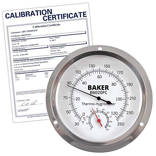 Baker B6020FC-NIST Dial Thermo-Hygrometer,