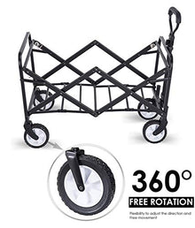 ZGLINMZ Garden Trolley Foldable Cart Heavy Duty Festival Trolley Pull Wagon Truck Transport Cart Collapsible with Brake Wheels 80 kg /176 Pounds Capacity