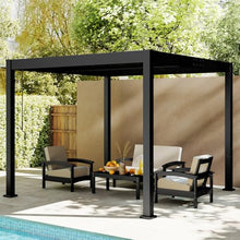 GREENVINES 10' x 10' Louvered Pergola | Outdoor Gazebo with Adjustable Top | Integrated Drainage System | Rustproof Hardtop Patio Roof | for Sun & Rain Shade | Deck Garden Backyard | Black