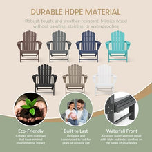 WestinTrends Highland Outdoor Patio HDPE Adirondack Chairs with Cup Holders (Set of 8), Gray