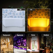 LED Illuminated Garden Bench, Outdoor Curved Benches ,Park Leisure Bench, Patio Porch Chair Furniture ,For Garden, Park, Porch, Yard, Deck, Store, Bar ( Color : 4pc , Size : 120*40*40cm/47*15.7*15.7in
