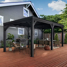 Backyard Discovery Stonebridge 20' x 9.5' Galvanized Steel Outdoor Gazebo Pavilion Black