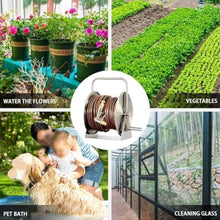 Garden hose reels Hose Reels,Washer Reel, Outside Heavy Duty Hose Reel Cart Set, Household Stainless Steel Hosemobile, Sturdy Gardening Pipe Storage Rack, for Outside Garden Yard(Hose Reel+30m Pipe)