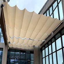 Waterproof Wave Sail,Retractable Wave Shade Sails,U Shape Sunblock Shade Cloth,90% Awning Cover,Wave Sun Shade Net,with Accessories,for Courtyard,Garden,Patio,Color:White (1.2x9m/3.9x29.5ft)
