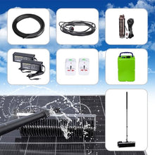 SDdPulse Outdoor Solar Panel Cleaning Kit, 60cm Rotating Brush with Telescopic Pole & 10m Hose, 2 Power Supply Options, 3.5m/11.4ft Battery Version, Ideal for Efficient