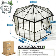 Garvee 12x10x8 FT Greenhouse, Outside Aluminum Polycarbonate Walk-in Kit